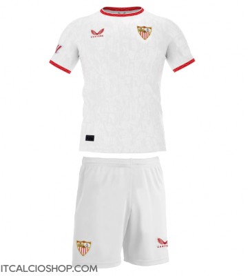 Sevilla Prima Maglia Bambino 2024-25 Manica Corta (+ Pantaloni corti)